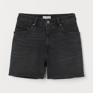 H&M Washed Black Denim Shorts